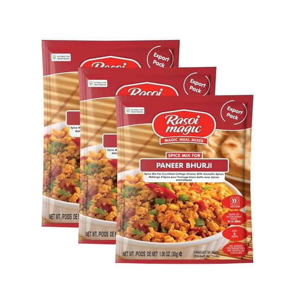 Rasoi Magic Spice Mix for Paneer Bhurji Masala, 30g | Ready-to-Cook | No Added Preservatives, No Artificial Colours | Restaurant-Style Flavours in 15 Minutes | Pack of 3