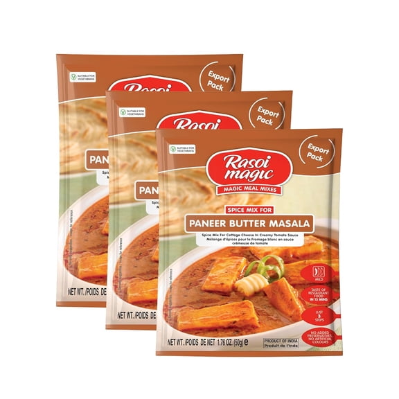 Rasoi Magic Spice Mix for Paneer Butter Masala (Pack of 3) | Ready-to-Cook | No Added Preservatives, No Artificial Colours | Restaurant-Style Flavours in 15 Minutes | 50g Each Packet