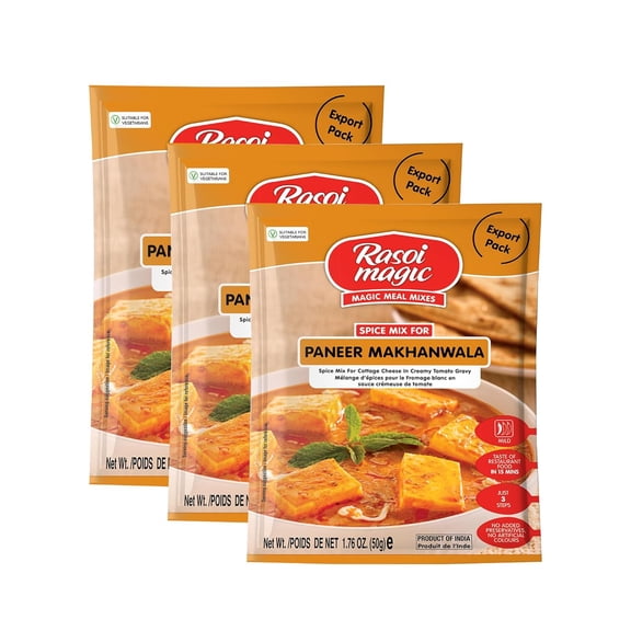 Rasoi Magic Spice Mix for Paneer Makhanwala, 50g | Ready-to-Cook | No Added Preservatives or Artificial Colours | Delicious Street-Style Taste in 15 Minutes | Easy Cooking | Pack of 3