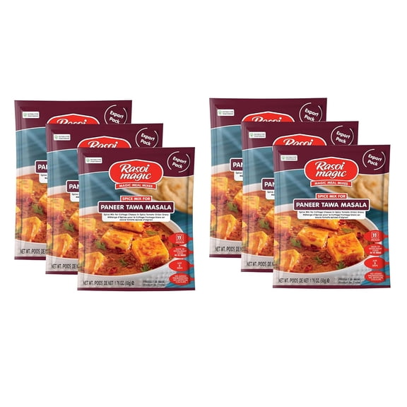 Rasoi Magic Spice Mix for Paneer Tawa, 50g | Ready-to-Cook | No Added Preservatives or Artificial Colours | Delicious Street-Style Taste in 15 Minutes | Easy Cooking | Pack of 6