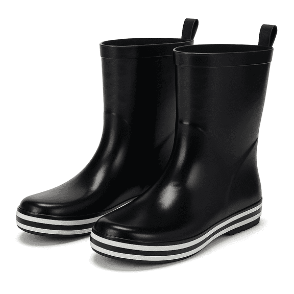 Rasolli Waterproof Mid -Calf boots for women -slip resistant, lightweight , All-Weather comfort*-Rain boots - /Black-size 8