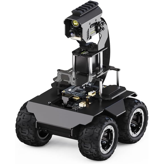 RaspRover Open-Source 4WD AI Robot,Compatible with 4B, Dual Controllers, Computer Vision, Comes with Pan-Tilt Module, PI4B-4GB NOT Included