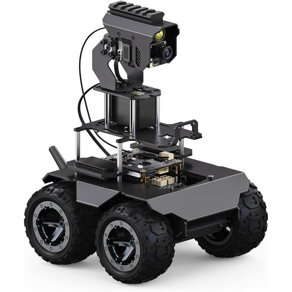 RaspRover Open-Source 4WD AI Robot,Compatible with 4B, Dual Controllers, Computer Vision, Comes with Pan-Tilt Module, PI5-4GB NOT Included