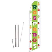 Raspados Liime Green Super Novo Feather Flag - Complete with 15ft Pole Set and Ground Spike