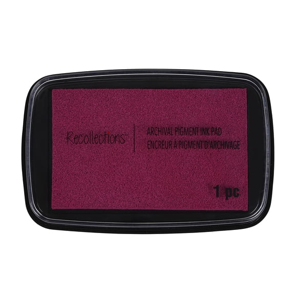 Recollections Raspberry Archival Pigment Ink Pad - Use On Paper, Chipboard, Wood, and More. Ideal for Scrapbooking, Card Making, Arts & Crafts - Bulk 12 Pack