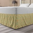 thumbnail image 1 of Raspberry Bed Skirt, Pattern with Hand-Drawn Juicy Savoury Raspberries Vegan Food, Elastic Bedskirt Dust Ruffle Wrap Around for Bedding Decor, 4 Sizes, Fern Green Marigold, by Ambesonne, 1 of 2