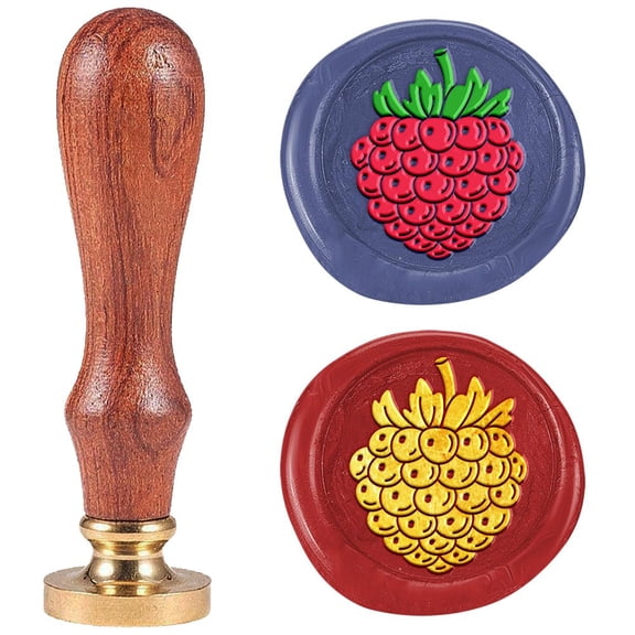 Raspberry Berry Wax Seal Stamp 1" Vintage Fruit Sealing Stamps Removable Brass Head Seal Stamp with Wooden Handle