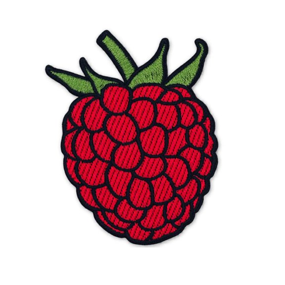 Raspberry Embroidered Iron-on Patch