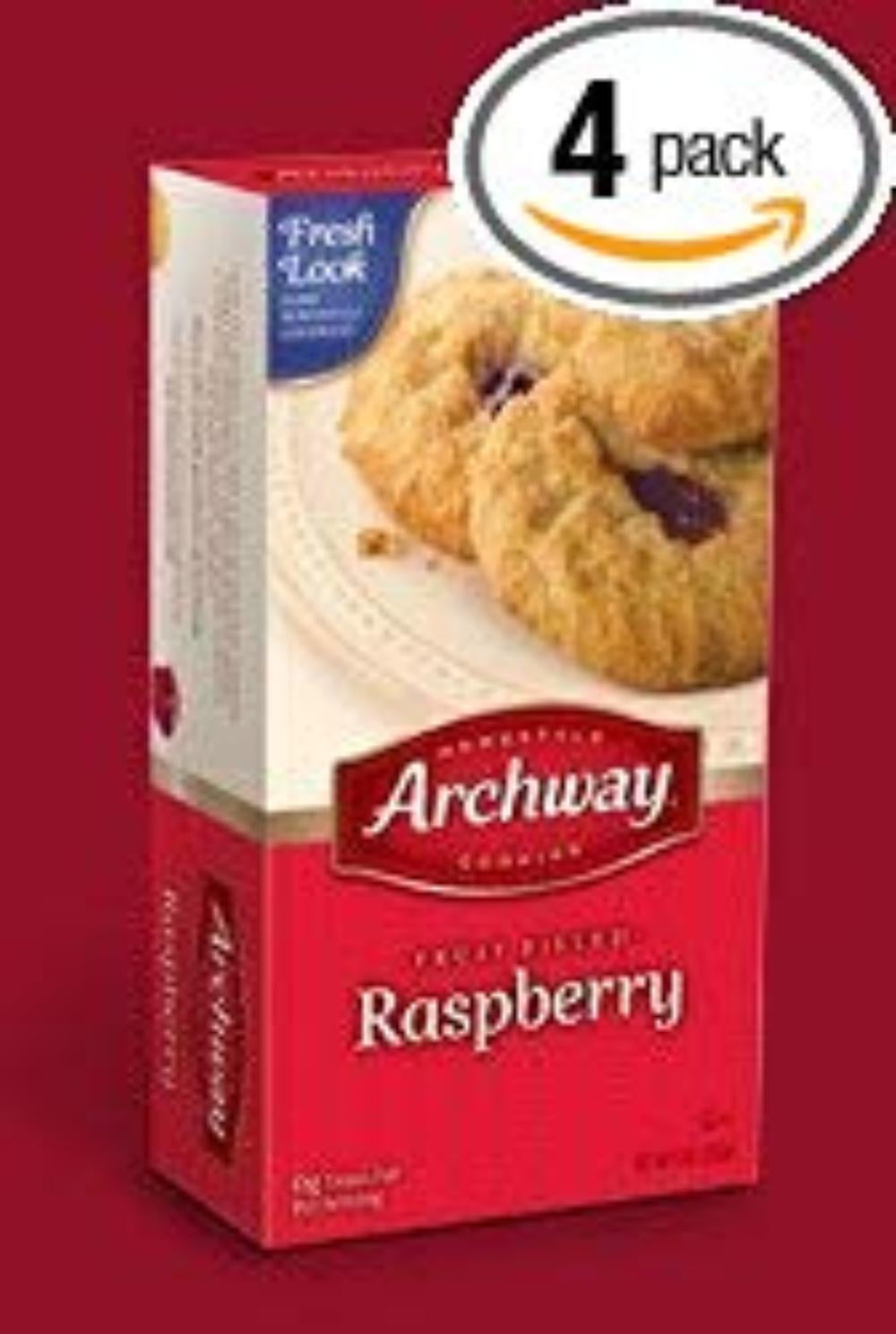 , Raspberry Filled Cookies (Pack of 4), 0 Grams Trans Fat By Archway