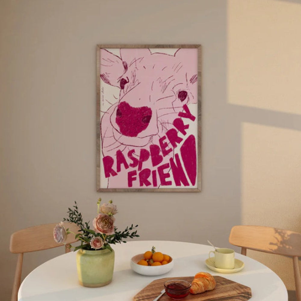 Raspberry Friend Art Print Poster, Vintage Print, Trendy Retro Print ...