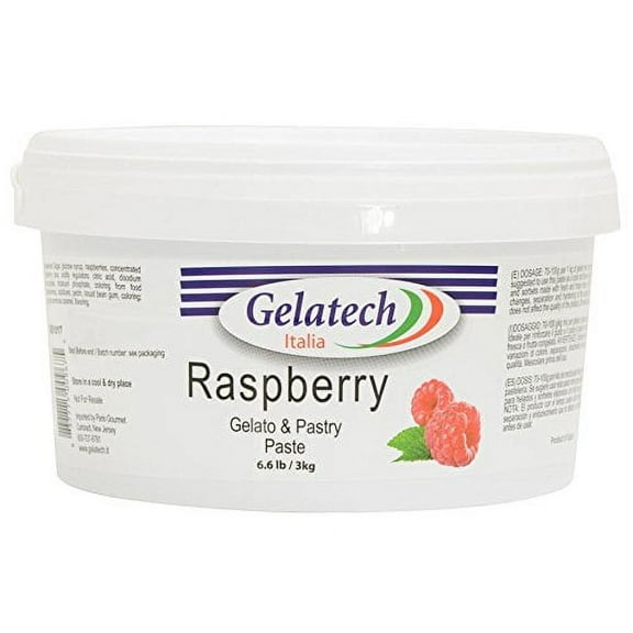 Raspberry Gelato & Pastry Paste 1 Tub (6.6 lbs) Natural Fruit Flavor for Ice Cream, Cakes & Desserts