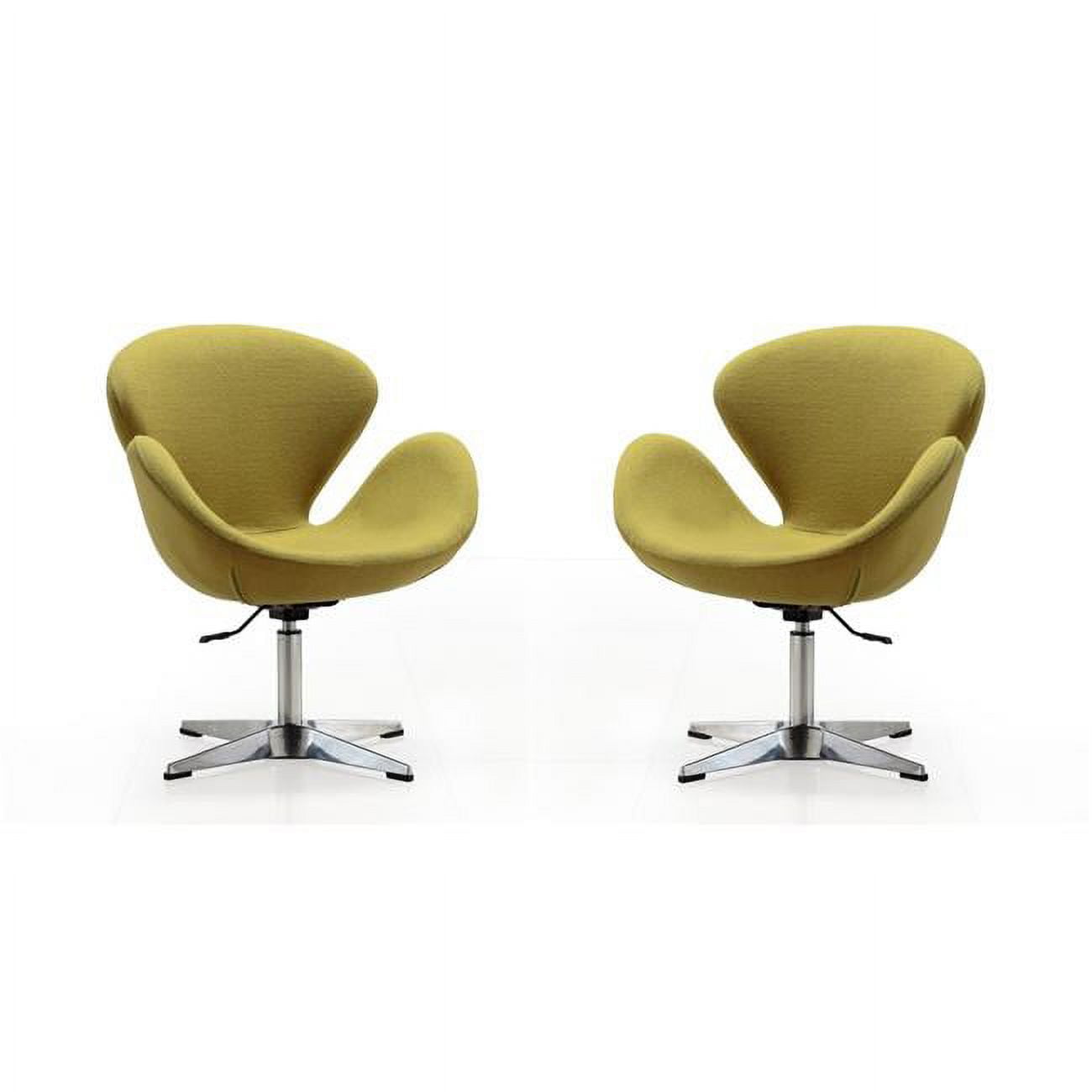 Raspberry Green Faux Leather Swivel Accent Chair Set