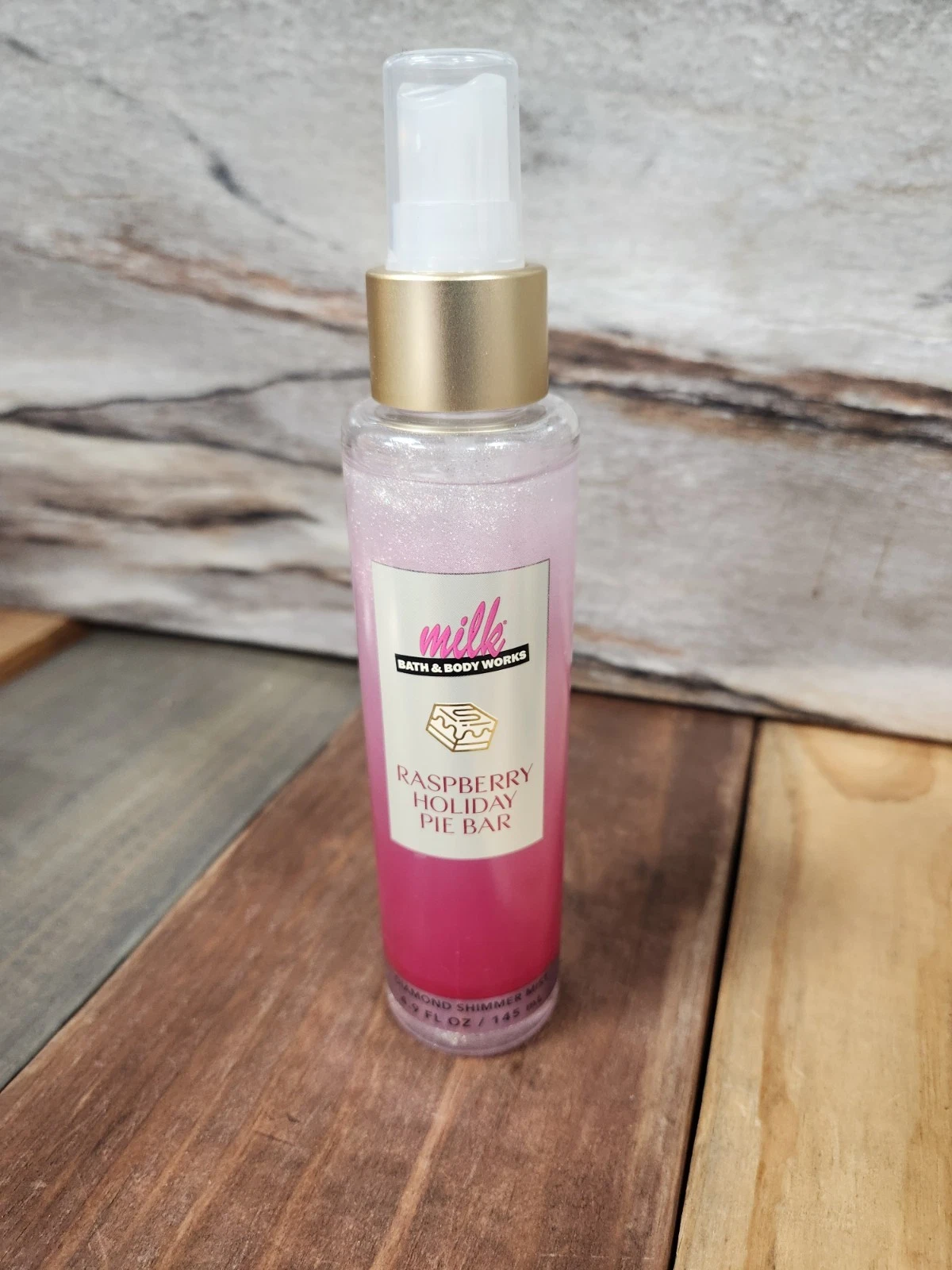 Bath & Body Works Milk Raspberry Holiday Pie Bar Diamond Shimmer