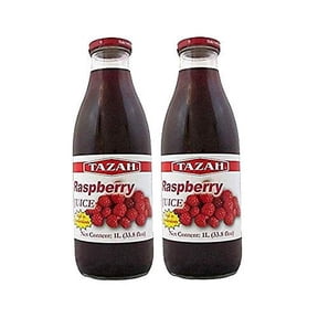 Raspberry Juice Net 33.8 fl.oz (1 Ltr.) - 2 Glass Bottles - High in Antioxidants