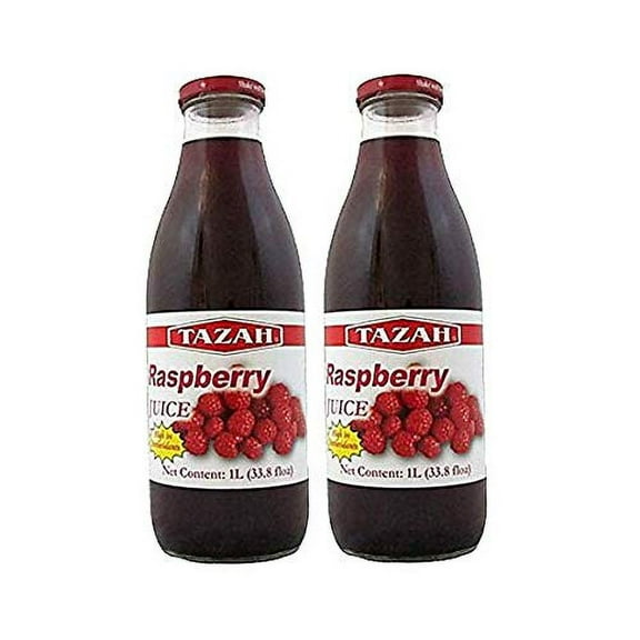 Raspberry Juice Net 33.8 fl.oz (1 Ltr.) - 2 Glass Bottles - High in Antioxidants