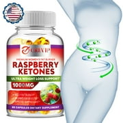 Raspberry Ketones 1000mg - Weight Loss Support, Suppress Appetite, Liver Detox - 60 Capsules