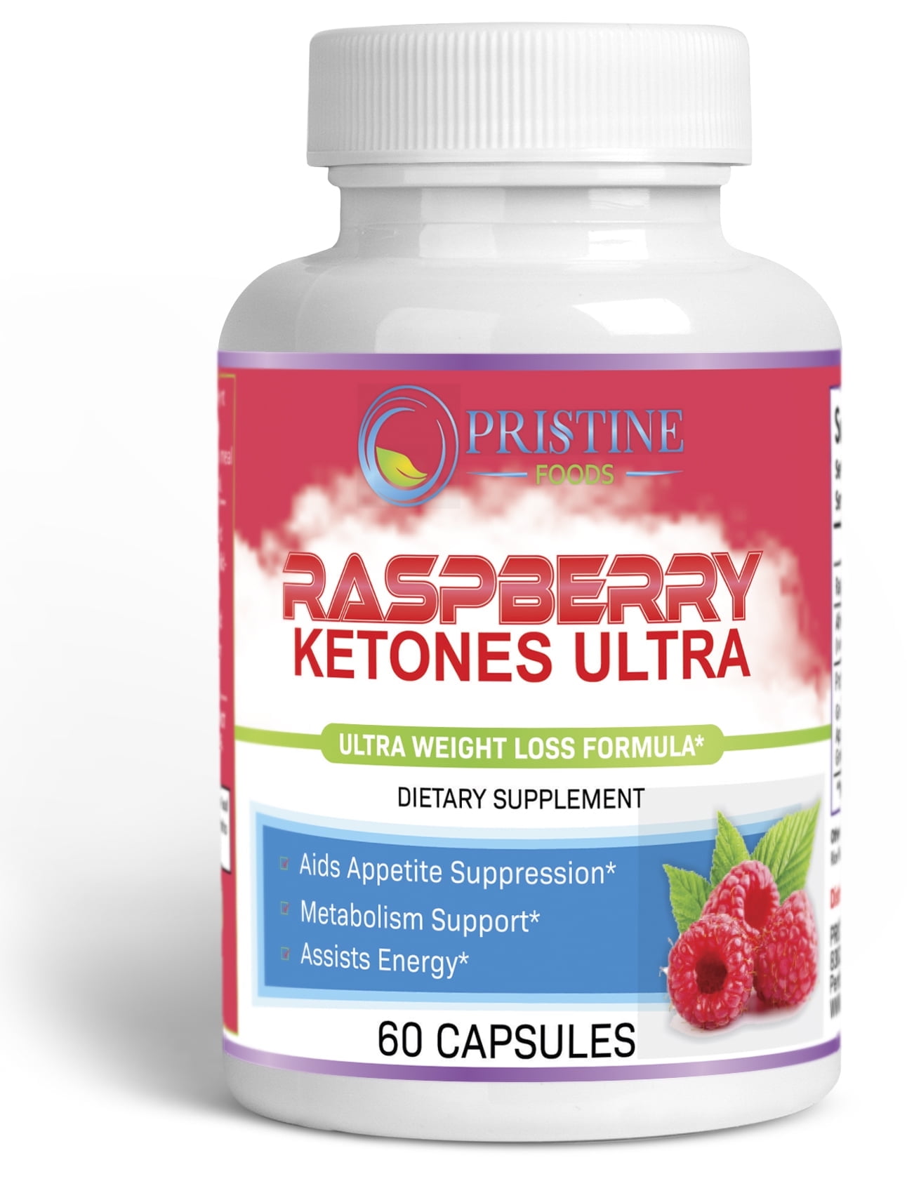 Raspberry Ketones Supplement 1200mg - Boosts Energy & Metabolism - 60 Ct