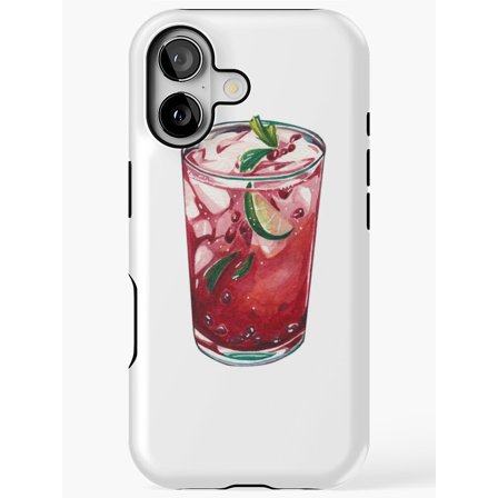 Raspberry Mojito Mocktail Berry Drink Phone Case for iPhone 17 16 15 14 13 12 11 Pro Max