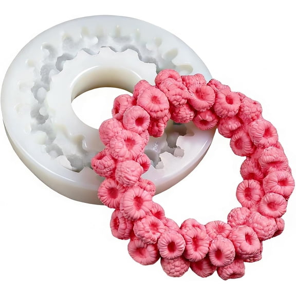 Raspberry Mold Silicone, 3D Berry Shaped Cake Pop Molds for Baking, Realistic Raspberry Rings Mousse Mold for Chocolate, Candy, Fondant Making, Easy Release Pastry Decorating Tool(Q)