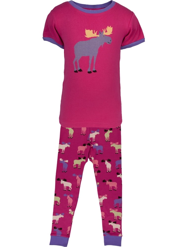 Raspberry Moose All-Over Juvy Pajama Set