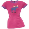 thumbnail image 1 of Raspberry Moose Women's Pajama Ringer T-Shirt - Large, 1 of 1
