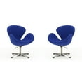 thumbnail image 1 of Manhattan Comfort Raspberry Fabric Accent Chair in Blue (Set of 2), 1 of 5