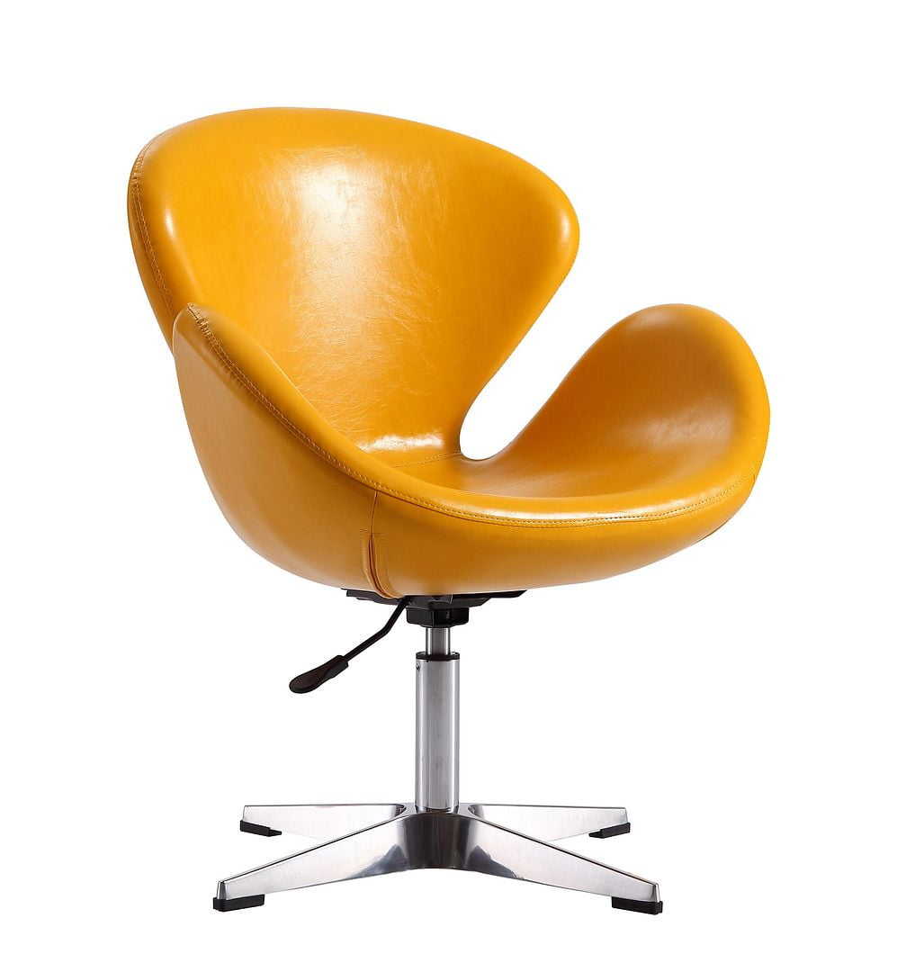 Raspberry Rounded Chairs Raspberry Orange and Polished Chrome Wool Blend Adjustable Swivel Chair ...