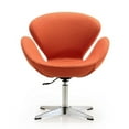thumbnail image 1 of Raspberry Orange and Polished Chrome Wool Blend Adjustable Swivel Chair, 1 of 2