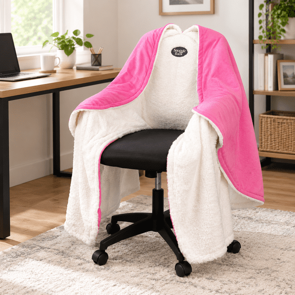 Kraft Raspberry Commercial Raspberry Pattern Fleece Office Chair Blanket for Hands-Free Warmth ...