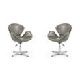 thumbnail image 1 of Raspberry Pebble and Polished Chrome Faux Leather Adjustable Swivel Chair (Set of 2), 1 of 2