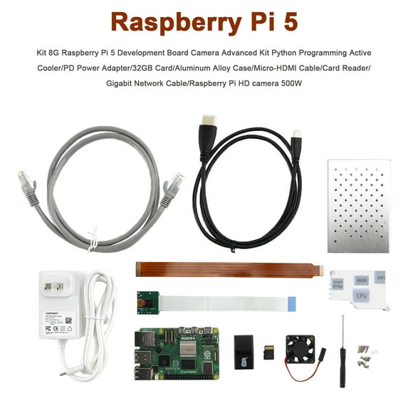 Raspberry Pi 5 Kit 8G Development Board Camera Python Programming Advanced Kit