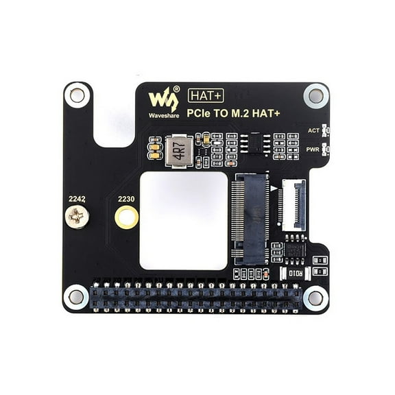 For Raspberry Pi 5 PCIe to M.2 Adapter, Supports NVMe Protocol M.2 Solid State Drive, High-Speed Reading/Writing, HAT + Standard, Compatible with M.2 Drives in 2230/2242 Size, Gen2 and Gen3 Modes