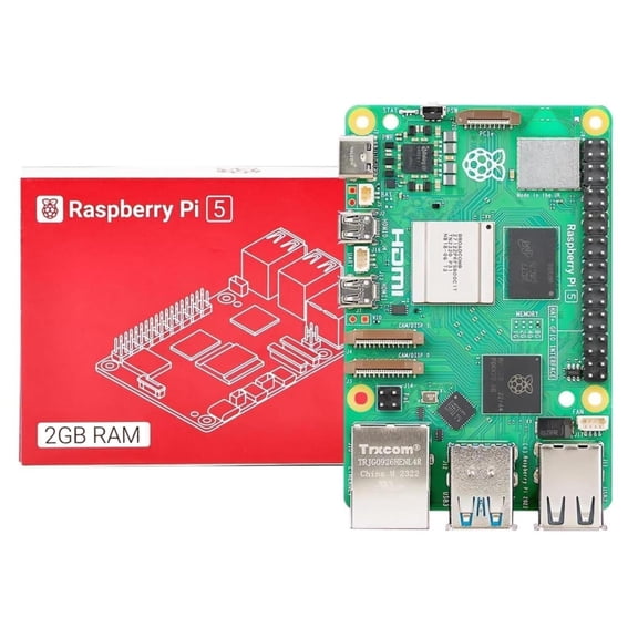 Raspberry Pi 5 (2GB) RAM Broadcom BCM2712 Arm Cortex-A76 2.4GHz Quad-core 64-bit Single Board Computer