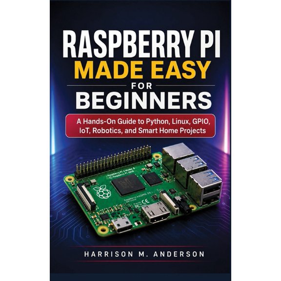 Raspberry Pi Made Easy For Beginners: A Hands-On Guide to Python, Linux, GPIO, IoT, Robotics, and Smart Home Projects, (Paperback)