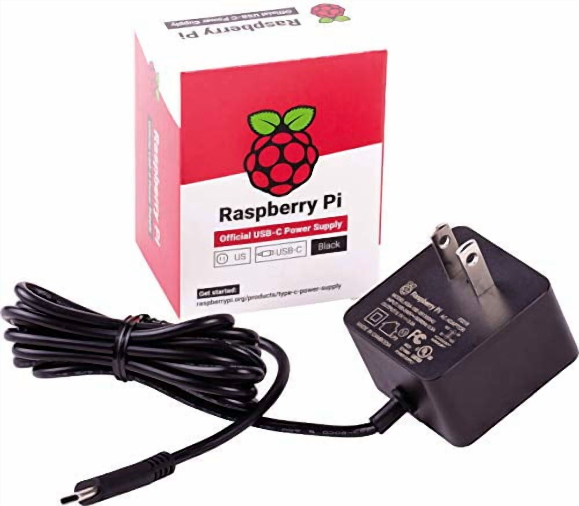 Raspberry Pi 4 Model B Official PSU, USB-C, 5.1V, 3A, US Plug, Black SC0218 Pi Accessory (KSA-15E-051300HU)