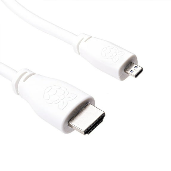 Raspberry Pi T7690AX Micro-HDMI to HDMI Cable Long 2M - White