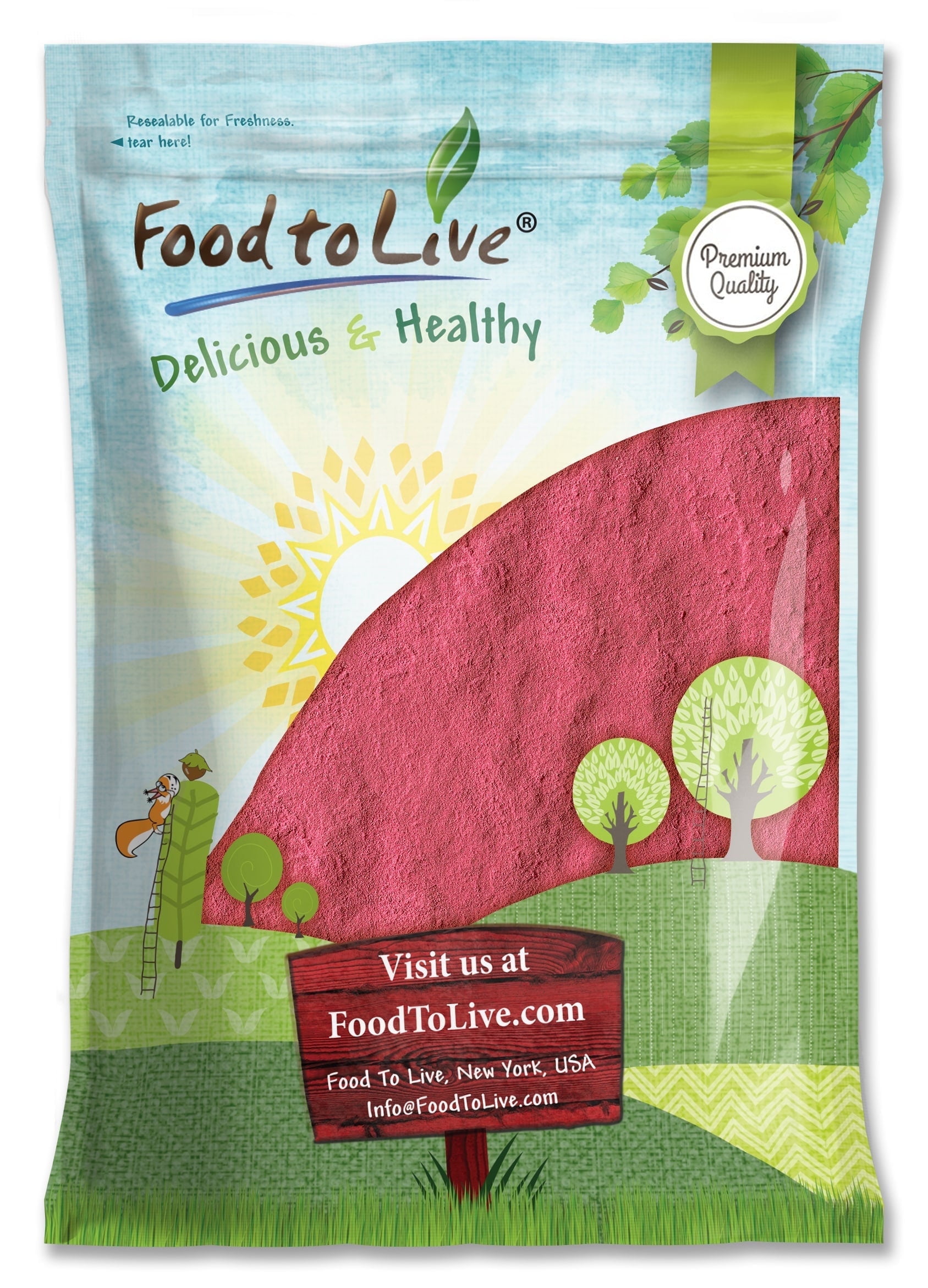 Raspberry Juice Powder, 16 Pounds – Antioxidant-Rich, Spray-Dried, No Sugar Added, Contains Maltodextrin, Vegan, Kosher, Bulk
