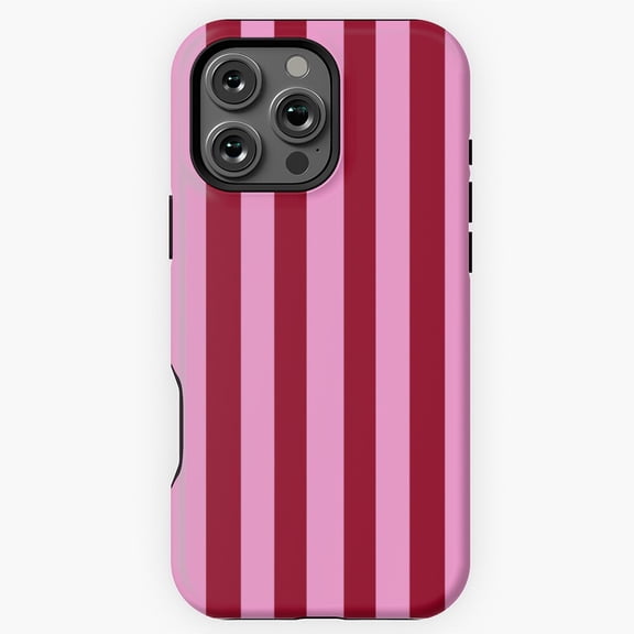 Raspberry Red Pink Stripes Phone Case for iPhone 16 15 14 13 12 11 Pro Max M890136
