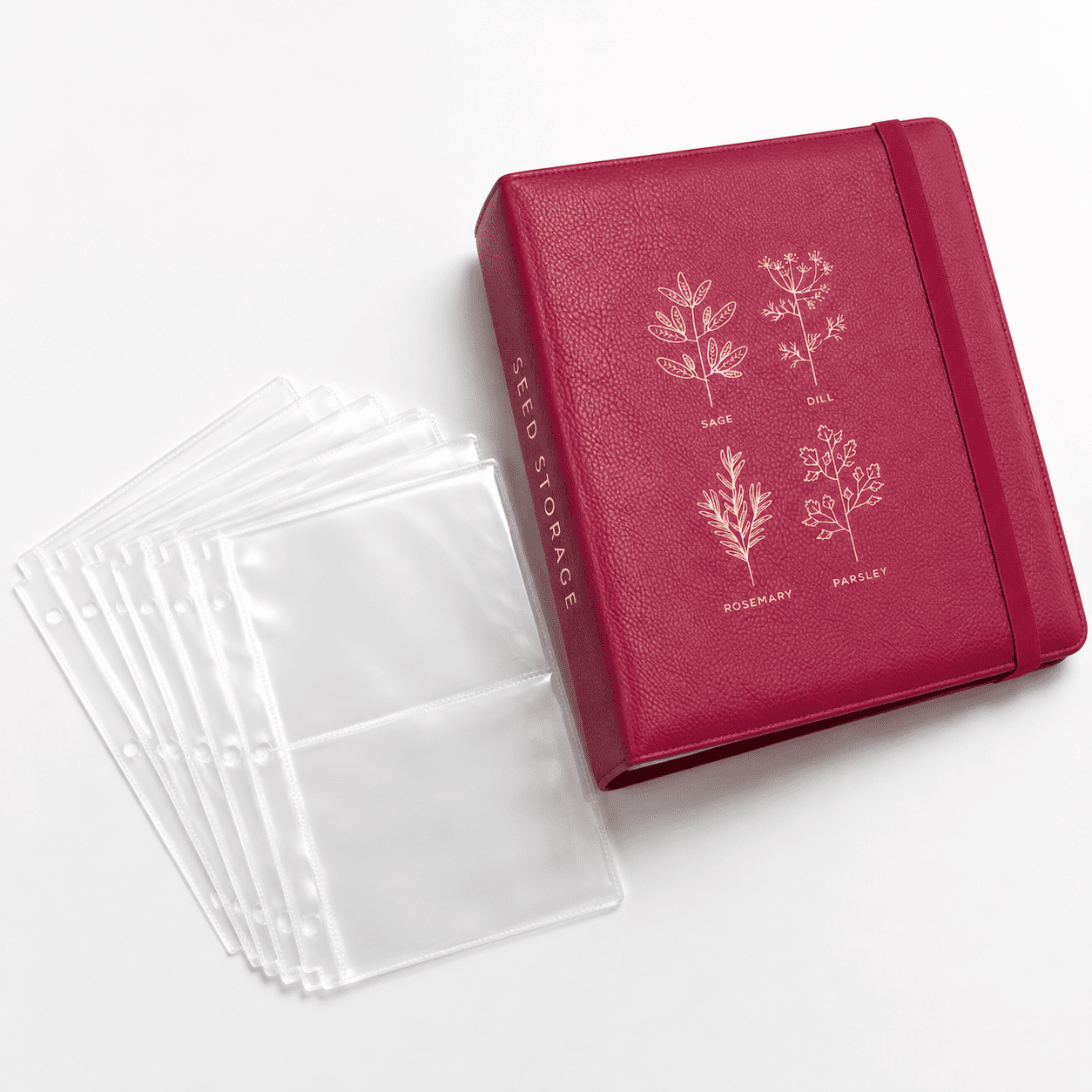 Food Packet Made In Raspberry Seed Packet Organizer Binder, Holds 200 Seed Packets with 50 ...