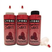 Raspberry Syrups - Lyons Dessert Sauces with Designer Tips 15 Ounces - Pack of 3