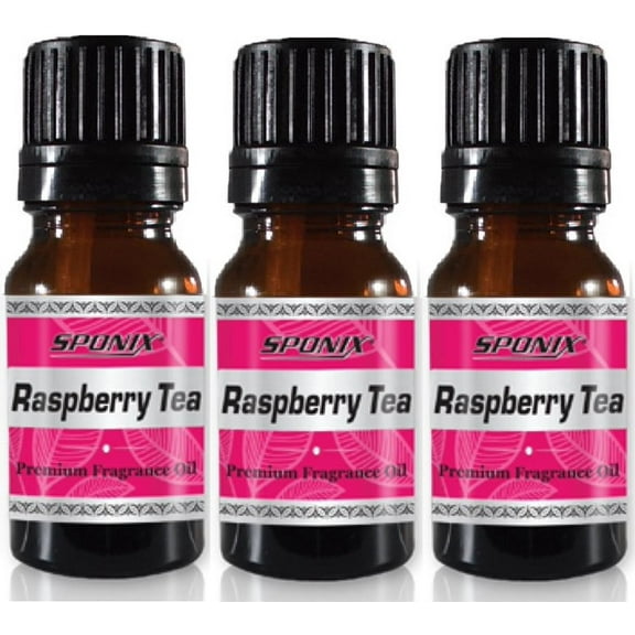Raspberry Tea Fragrance Oil 10 ml / 0.33 oz - 100% Pure by Sponix Made in USA Pack of 3