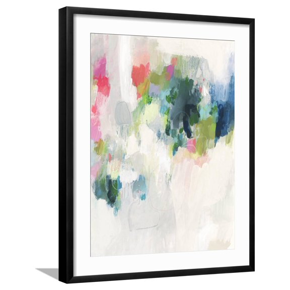 Art.com Raspberry & Teal I Art Print by Victoria Borges, Black Frame Wall Art, 23" x 29"