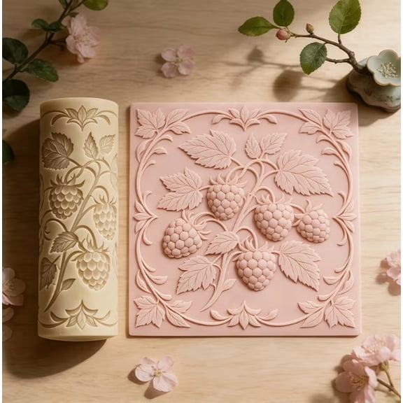 Raspberry Texture Polymer Clay Embossing Rolling Wheel - Creative Design for Ceramics, Pottery, Sculpture, Jewelry Making & Art Projects