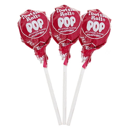 Raspberry Tootsie Pops - 2 LB Bulk Bag
