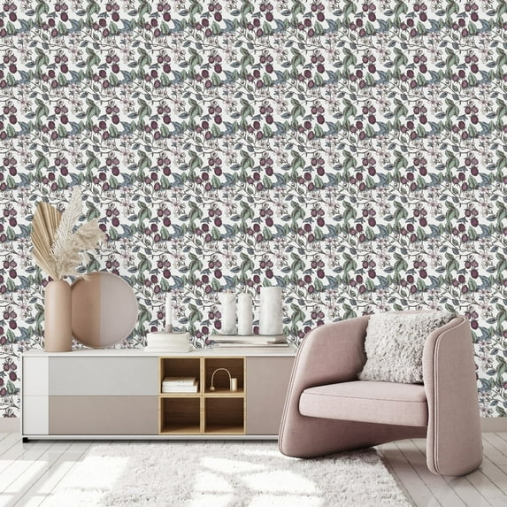 Raspberry Wallpaper Peel-and-Stick - 25"W x 225"H