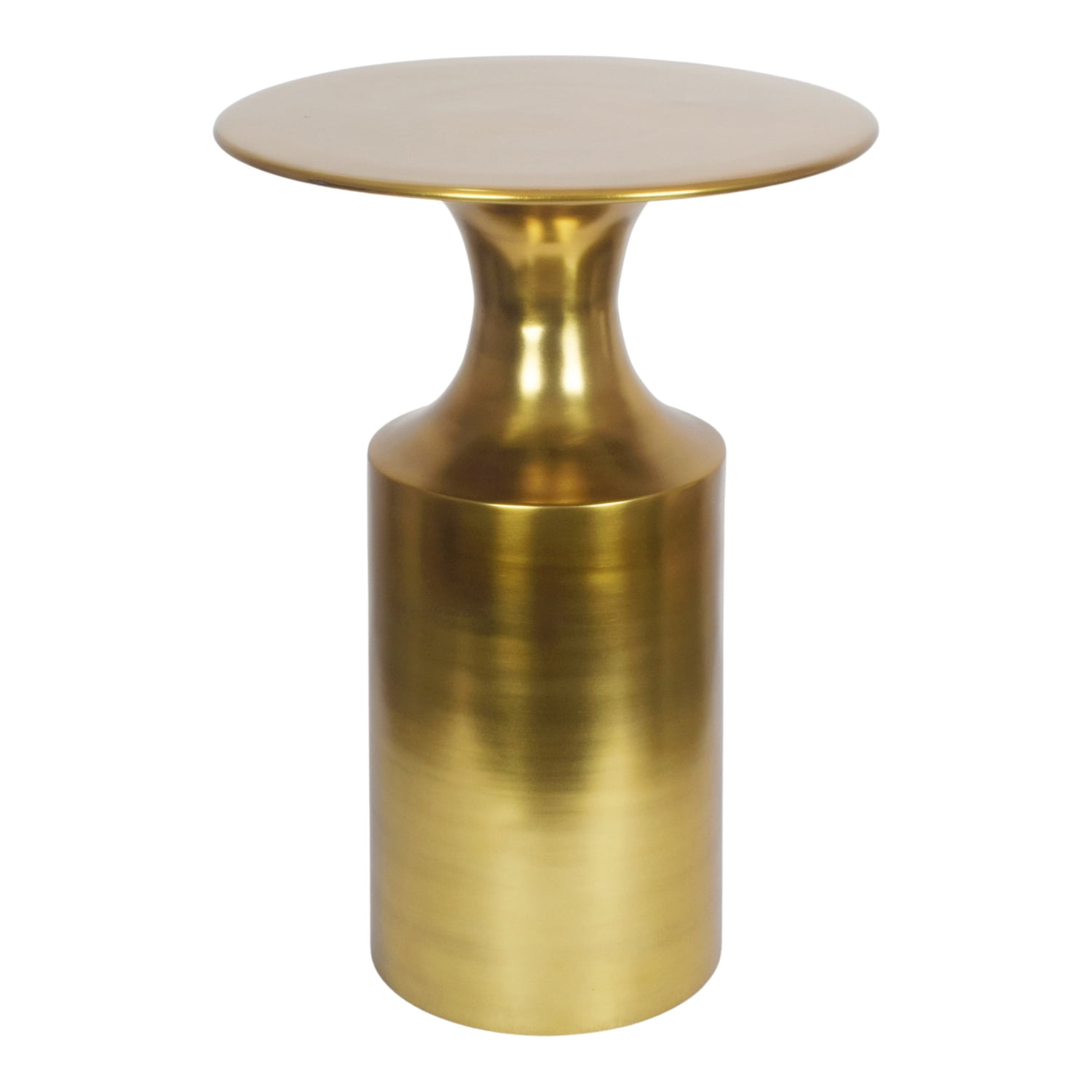 Gold Round Aluminum Pedestal Accent Table