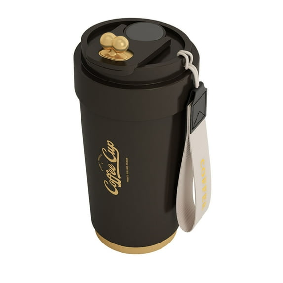 Rassunne 15 oz Stainless Steel Travel Mug, Leak-Proof Lid, Insulated, Eco-Friendly, Black