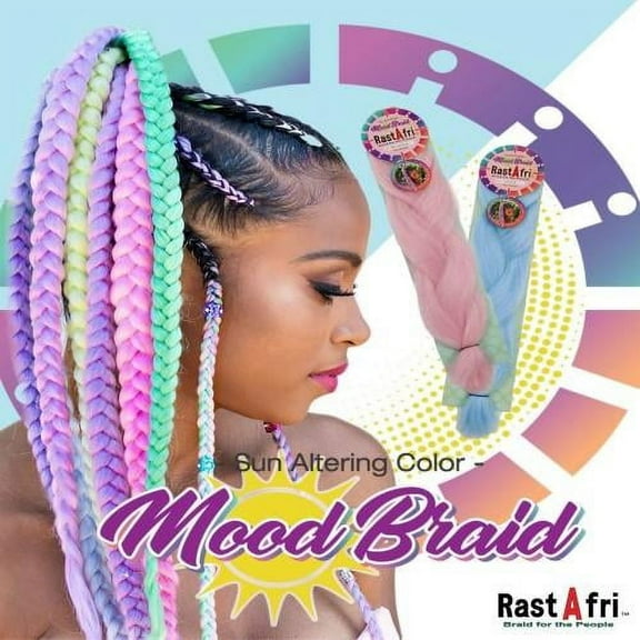 RastAfri Color Changing MOOD Braid Crochet Braiding Hair PINK LEMONADE