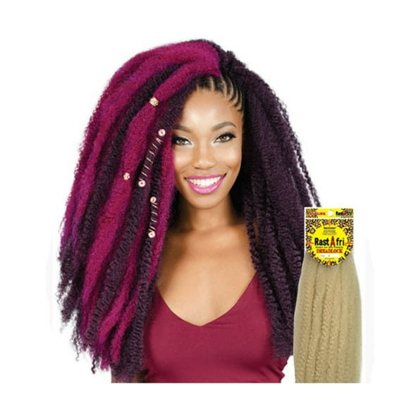 RastAfri Dreadlock Braid Hair 2 PACK, Color HOT PINK