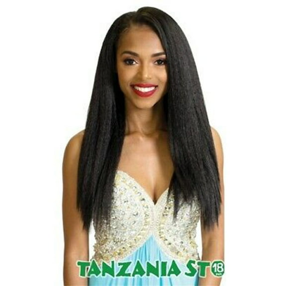 RastAfri Mahogany Tanzania Straight Synthetic Clip In Hair Extensions 18", 1